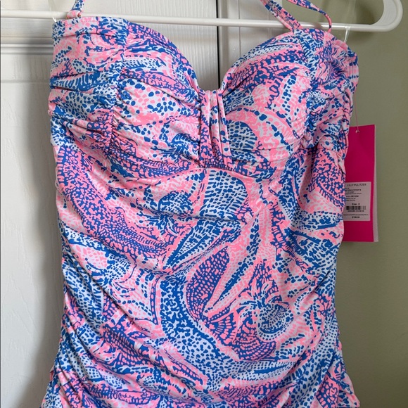Lilly Pulitzer Carmen Ruffled Tankini Coastal Blue Maybe Gator Size 8 NWT - Picture 5 of 13